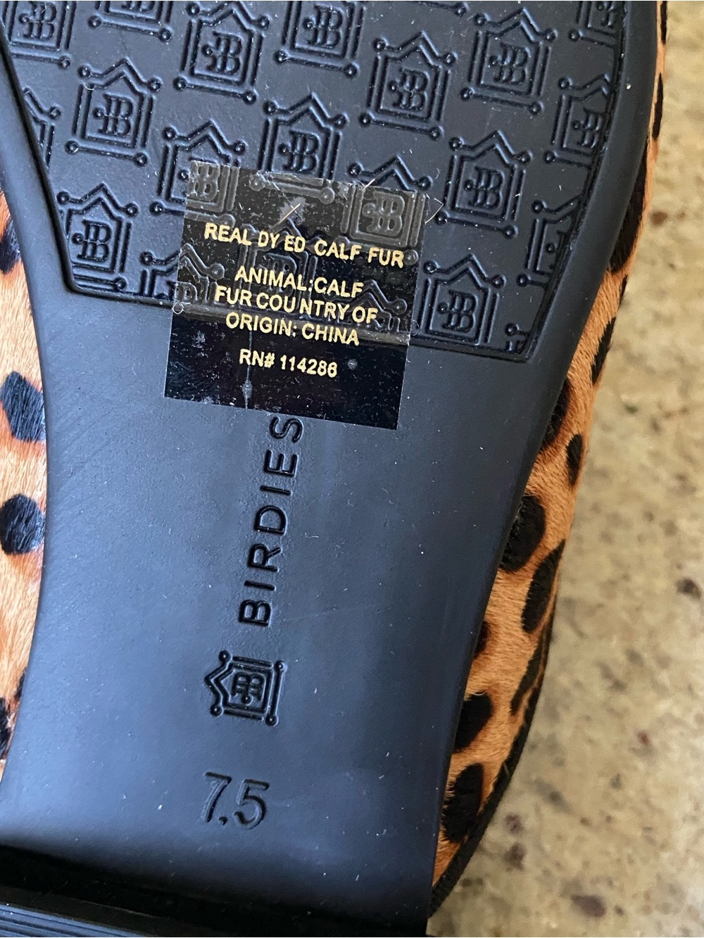 Birdies Leopard-Print Slide Mule in Tan and Black New!! Sz 7.5 - Picture 4 of 9